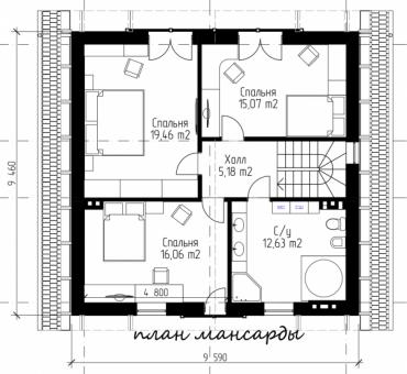 Проект уютного дома с мансардой в немецком стиле