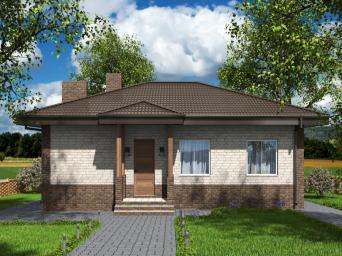 Проект индивидуального одноэтажного жилого дома